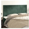 Image de 4x Têtes de Lit Meubles de Chambre à Coucher Accessoires de Lit Simple Têtes de Cadre de Lit Intérieur Vert Foncé 100x5x78/88 cm Velours 3116121