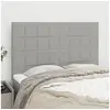 Image de Hoofdborden 4 st 72x5x78/88 cm stof lichtgrijs3116330