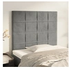 Image de Hoofdborden 2 st 100 x 5 x 78/88 cm fluweel lichtgrijs3116374