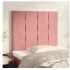 Image de Hoofdborden 2 st 100x5x78/88 cm fluweel roze3116379