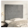 Image de Hoofdborden 2 st 100 x 5 x 78/88 cm fluweel lichtgrijs3116514