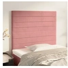Image de Hoofdborden 2 st 100x5x78/88 cm fluweel roze3116519