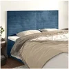 Image de Hoofdborden 4 st 100x5x78/88 cm fluweel donkerblauw3116542