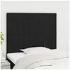 Image de Hoofdborden 2 st 80x5x78/88 cm stof zwart3116546