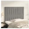 Image de Hoofdborden 2 st 80x5x78/88 cm fluweel lichtgrijs3116600