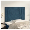 Image de Hoofdborden 2 st 100x5x78/88 cm fluweel donkerblauw3116616