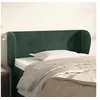 Image de Tête de Lit avec Oreilles Meuble de Chambre à Coucher Accessoire de Lit Simple Tête de Cadre de Lit Vert Foncé 93x23x78/88 cm Velours