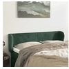 Image de Tête de Lit avec Oreilles Meuble de Chambre à Coucher Accessoire de Lit Double Tête de Cadre de Lit Vert Foncé 147x23x78/88 cm Velours