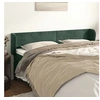 Image de Tête de Lit avec Oreilles Meuble de Chambre à Coucher Accessoire de Lit Double Tête de Cadre de Lit Vert Foncé 183x23x78/88 cm Velours 3116927
