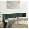 Image de Tête de Lit avec Oreilles Meuble de Chambre à Coucher Accessoire de Lit Double Tête de Cadre de Lit Vert Foncé 147x23x78/88 cm Velours