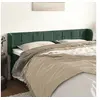 Image de Tête de Lit avec Oreilles Meuble de Chambre à Coucher Accessoire de Lit Double Tête de Cadre de Lit Vert Foncé 163x23x78/88 cm Velours