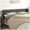 Image de Hoofdbord met randen 203x23x78/88 cm fluweel donkergrijs3117211