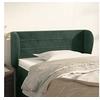 Image de Tête de Lit avec Oreilles Meuble de Chambre à Coucher Accessoire de Lit Simple Tête de Cadre de Lit Intérieur Vert Foncé 93x23x78/88 cm Velours
