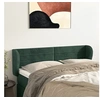 Image de Tête de Lit avec Oreilles Meuble de Chambre à Coucher Accessoire de Lit Double Tête de Cadre de Lit Vert Foncé 147x23x78/88 cm Velours