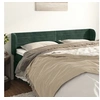 Image de Tête de Lit avec Oreilles Meuble de Chambre à Coucher Accessoire de Lit Double Tête de Cadre de Lit Vert Foncé 163x23x78/88 cm Velours 3117341