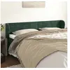 Image de Tête de Lit avec Oreilles Meuble de Chambre à Coucher Accessoire de Lit Double Tête de Cadre de Lit Vert Foncé 183x23x78/88 cm Velours 3117347