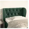 Image de Tête de Lit avec Oreilles Meuble de Chambre à Coucher Accessoire de Lit Simple Tête de Cadre de Lit Intérieur Vert Foncé 83x23x78/88 cm Velours