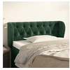 Image de Tête de Lit avec Oreilles Meuble de Chambre à Coucher Accessoire de Lit Simple Tête de Cadre de Lit Vert Foncé 103x23x78/88 cm Velours 3117525