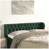 Image de Tête de Lit avec Oreilles Meuble de Chambre à Coucher Accessoire de Lit Double Tête de Cadre de Lit Vert Foncé 147x23x78/88 cm Velours 3117531