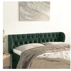 Image de Tête de Lit avec Oreilles Meuble de Chambre à Coucher Accessoire de Lit Double Tête de Cadre de Lit Vert Foncé 163x23x78/88 cm Velours