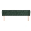 Image de Tête de Lit avec Oreilles Meuble de Chambre à Coucher Accessoire de Lit Double Tête de Cadre de Lit Vert Foncé 183x23x78/88 cm Velours