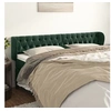 Image de Tête de Lit avec Oreilles Meuble de Chambre à Coucher Accessoire de Lit Double Tête de Cadre de Lit Vert Foncé 203x23x78/88 cm Velours