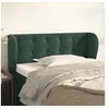 Image de Tête de Lit avec Oreilles Meuble de Chambre à Coucher Accessoire de Lit Simple Tête de Cadre de Lit Vert Foncé 93x23x78/88 cm Velours