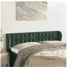 Image de Tête de Lit avec Oreilles Meuble de Chambre à Coucher Accessoire de Lit Double Tête de Cadre de Lit Vert Foncé 147x23x78/88 cm Velours
