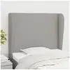 Image de Hoofdbord met randen 83x23x118/128 cm stof lichtgrijs3117650