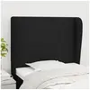 Image de Hoofdbord met randen 93x23x118/128 cm stof zwart3117660