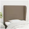 Image de Tête de Lit avec Oreilles Meuble de Chambre à Coucher Accessoire de Lit Simple Tête de Cadre de Lit Taupe 93x23x118/128 cm Tissu