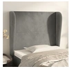 Image de Hoofdbord met randen 83x23x118/128 cm fluweel lichtgrijs3117706