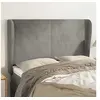 Image de Hoofdbord met randen 147x23x118/128 cm fluweel lichtgrijs3117724