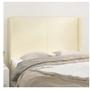 Image de Tête de lit avec oreilles Crème 147x23x118/128 cm Similicuir