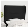 Image de Hoofdbord met randen 93x23x118/128 cm stof zwart3117800
