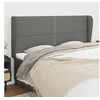 Image de Hoofdbord met randen 203x23x118/128 cm stof donkergrijs3117839