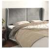 Image de Hoofdbord met randen 203x23x118/128 cm fluweel lichtgrijs3117882