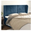 Image de Hoofdbord met randen 203x23x118/128 cm fluweel donkerblauw3117886