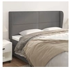 Image de Hoofdbord met randen 183x23x118/128 cm kunstleer grijs3117922