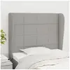 Image de Hoofdbord met randen 83x23x118/128 cm stof lichtgrijs3117930