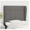 Image de Hoofdbord met randen 83x23x118/128 cm stof donkergrijs3117931
