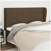 Image de Hoofdbord met randen 163x23x118/128 cm stof donkerbruin3117965