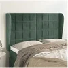 Image de Hoofdbord met randen 147x23x118/128 cm fluweel donkergroen3118007
