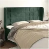 Image de Hoofdbord met randen 163x23x118/128 cm fluweel donkergroen3118013