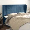 Image de Hoofdbord met randen 163x23x118/128 cm fluweel donkerblauw3118014