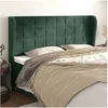 Image de Tête de Lit avec Oreilles Meuble de Chambre à Coucher Accessoire de Lit Double Tête de Cadre de Lit Vert Foncé 203x23x118/128 cm Velours 3118025