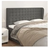 Image de Hoofdbord met randen 203x23x118/128 cm kunstleer grijs3118068