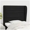 Image de Hoofdbord met randen 103x23x118/128 cm stof zwart3118088