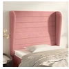 Image de Hoofdbord met randen 103x23x118/128 cm fluweel roze3118143