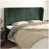 Image de Hoofdbord met randen 163x23x118/128 cm fluweel donkergroen3118153